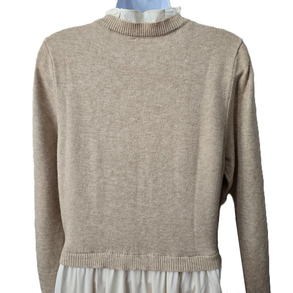 NEW Baltic Born Sophie Sweater Dress L Knit Flowy Lined Natural Ivory Boho Beach - Picture 6 of 11